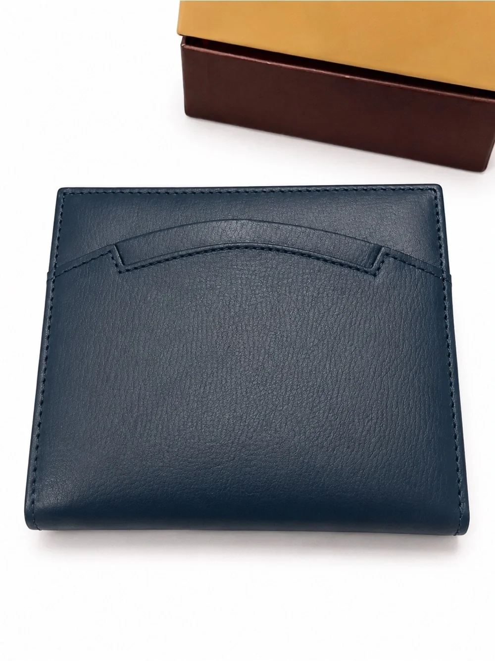 Bally Navy Leather Compact Wallet